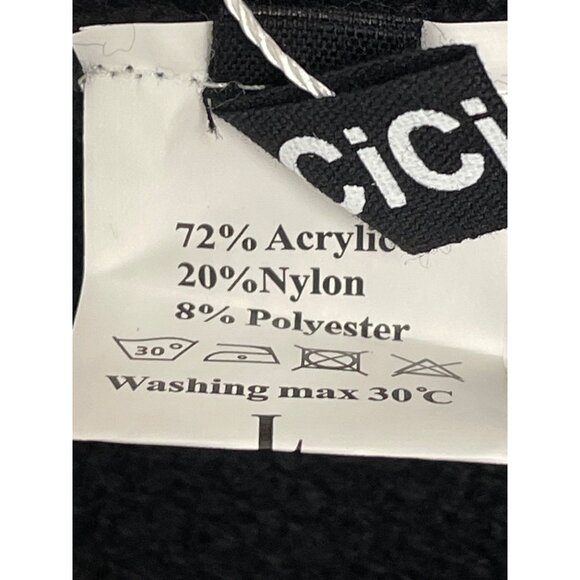 Cici Bird Womens Black Double-Breasted Long Knit Cardigan Sz L - New - Picture 6 of 8